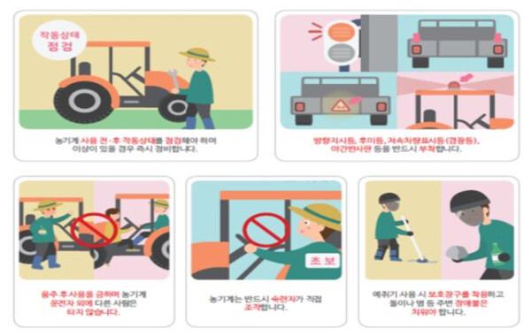 농촌진흥청, 농기계 안전 국민행동요령(농촌진흥청 제공)