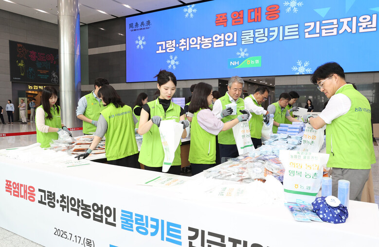 폭염과 수해 복구활동 지원을 위한 쿨링키트 긴급지원(농협 제공)